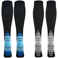 2 Pares Calcetines-Medias de Compresión para Hombres y Mujeres- Running- Deporte- Correr- Senderismo- Volar- Viajar…